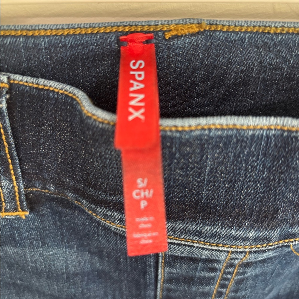 Spanx Pull-On Denim Flare Jeans — Dark Wash | Size Small - Picture 2 of 6